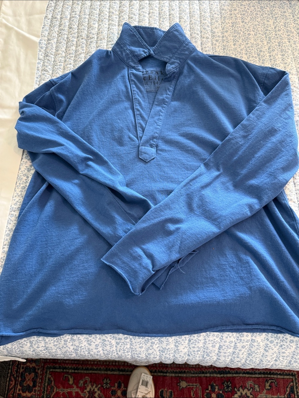 Frank & Eileen Patrick blue pullover. Coveted brand now at a great price. XS